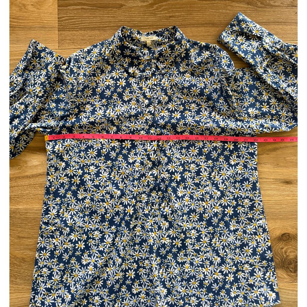 Tyler Boe Daisy Print Long Sleeve Popover Top - size Large - OC - Picture 8 of 9